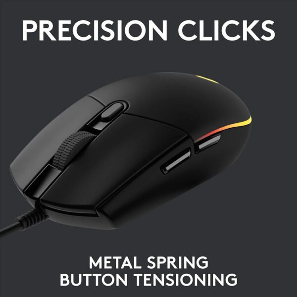 Desain ergonomis Logitech G102 V2 Black Gaming Mouse