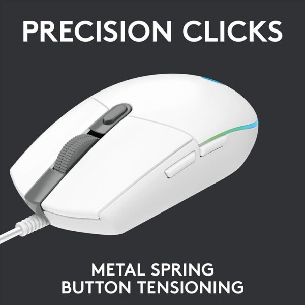 Desain ergonomis Logitech G102 V2 White Gaming Mouse