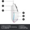 Detail tombol Logitech G102 V2 White Gaming Mouse