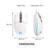 Dimensi Logitech G102 V2 White Gaming Mouse