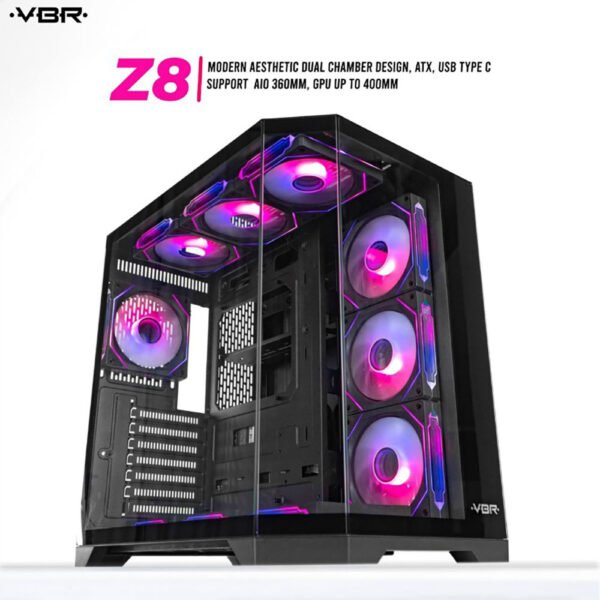 VBR Z8 Black ATX Dual Chamber Casing PC