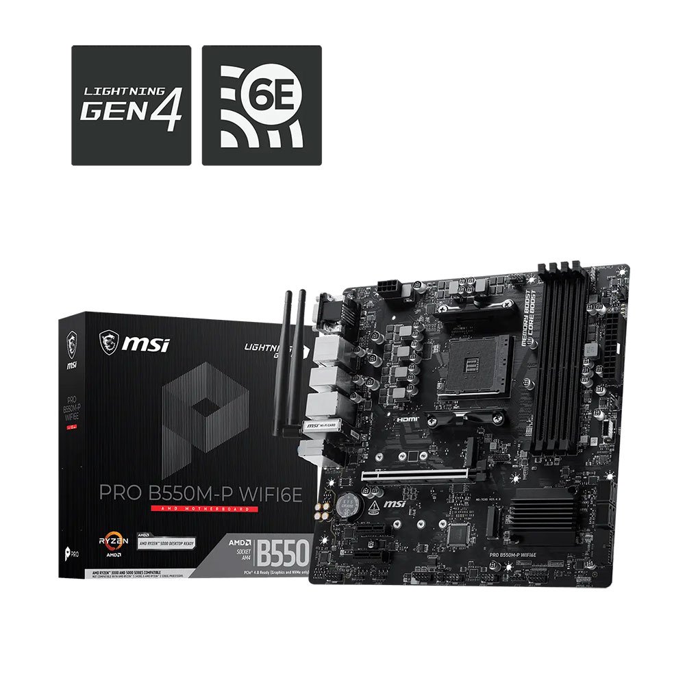 MSI PRO B550M-P WIFI6E AM4 DDR4 Motherboard